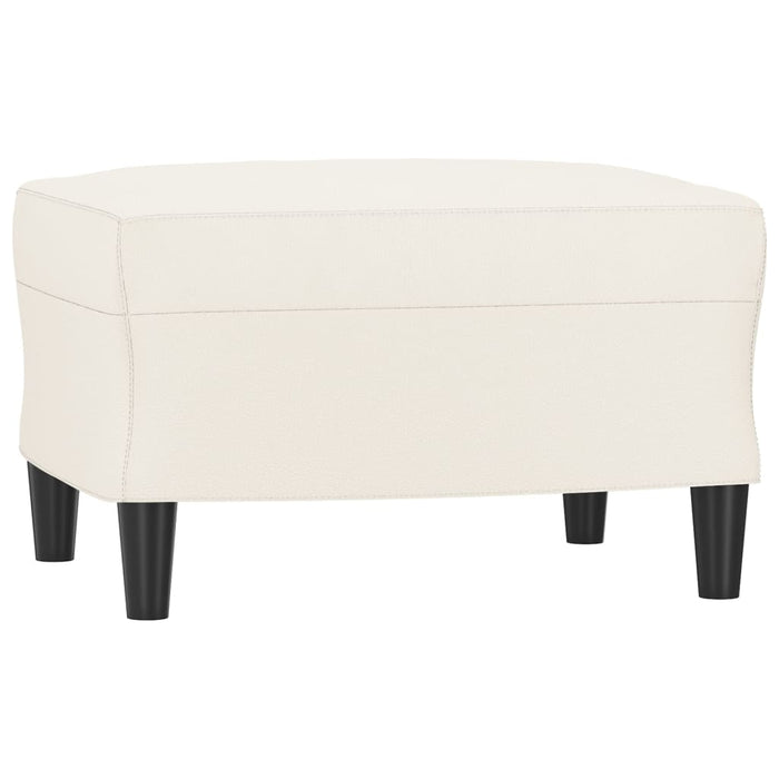 Fotoliu canapea cu taburet, crem, 60 cm, piele ecologică WALTI