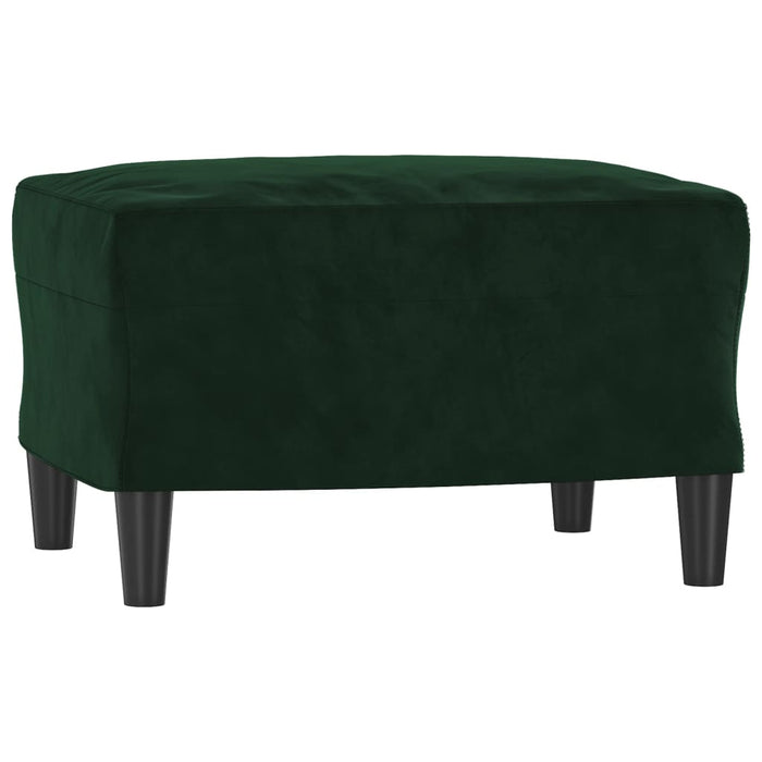 Canapea cu 3 locuri și taburet, verde închis, 180 cm, catifea WALTI
