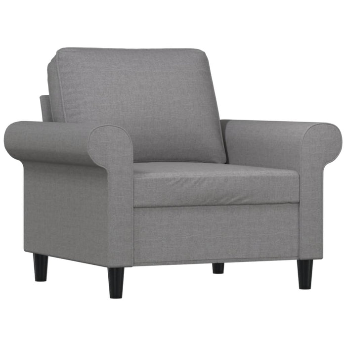 Fotoliu canapea cu taburet, gri deschis, 60 cm, textil WALTI