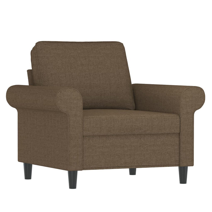 Fotoliu canapea cu taburet, maro, 60 cm, material textil WALTI