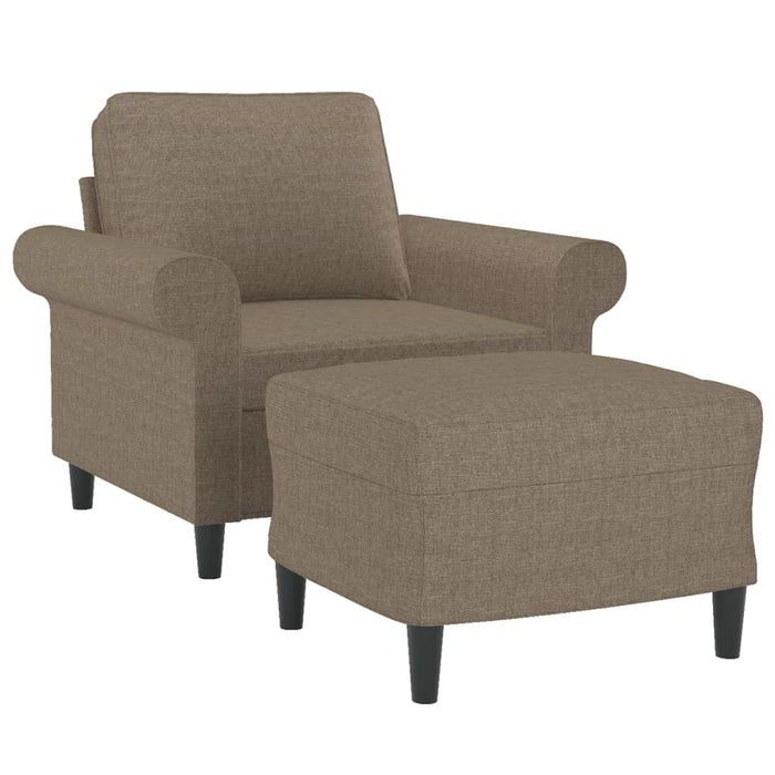 Fotoliu canapea cu taburet, taupe, 60 cm, material textil WALTI