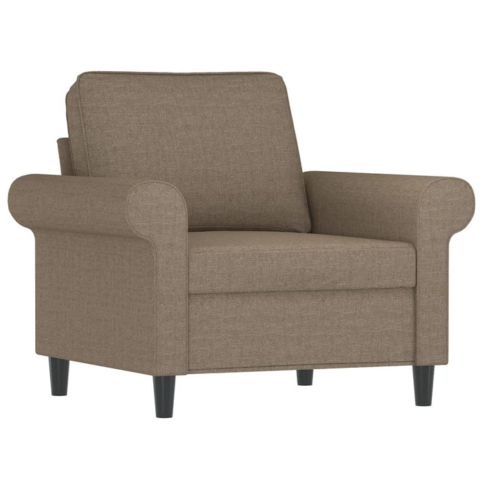 Fotoliu canapea cu taburet, taupe, 60 cm, material textil WALTI