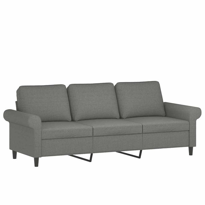 Canapea cu 3 locuri și taburet, gri închis, 180 cm, textil WALTI