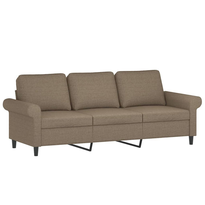 Canapea cu 3 locuri și taburet, taupe, 180 cm, material textil WALTI
