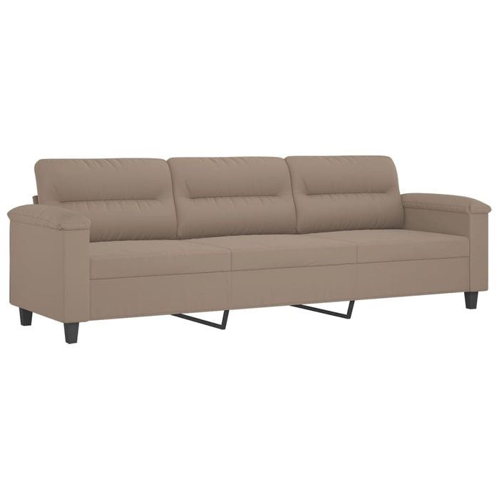 Canapea cu 3 locuri și taburet, gri taupe, 210 cm, microfibră WALTI
