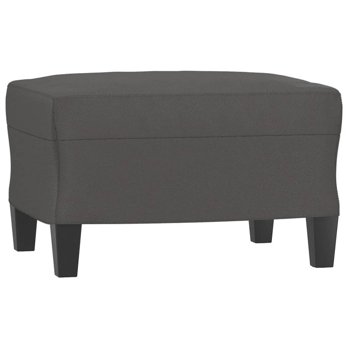 Fotoliu canapea cu taburet, gri, 60 cm, piele ecologică WALTI