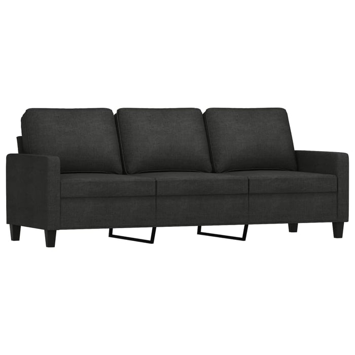 Set de canapele cu perne, 3 piese, negru, textil WALTI