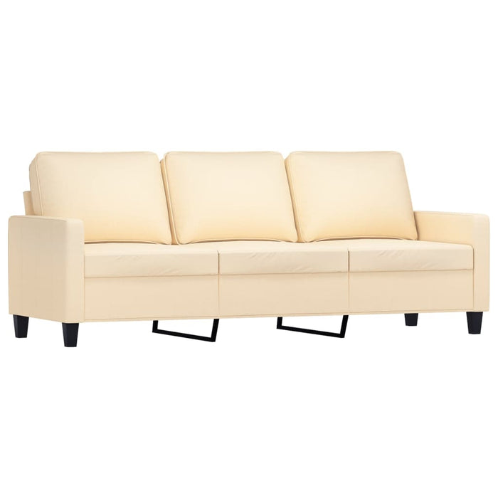 Set de canapele cu perne, 2 piese, crem, textil WALTI
