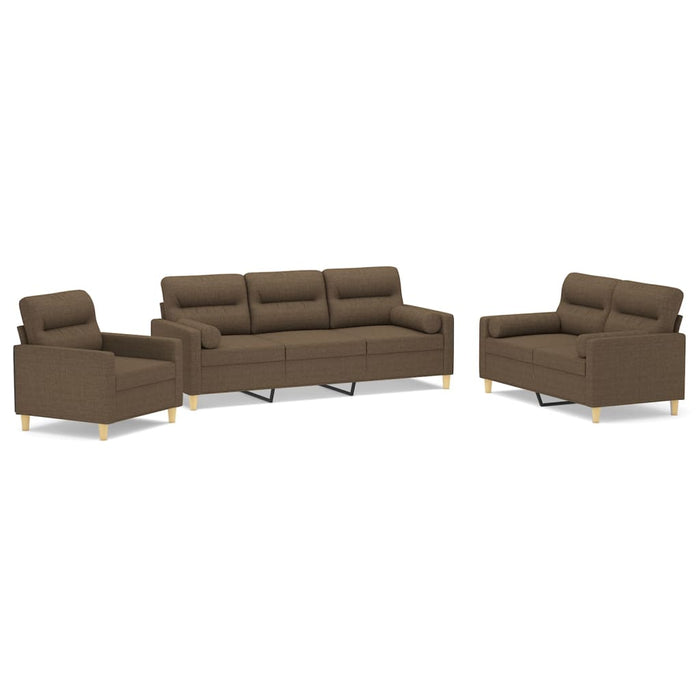 Set canapea perne/perne decorative, 3 piese, maro, textil WALTI