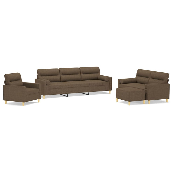 Set canapea perne/perne decorative, 4 piese, maro, textil WALTI