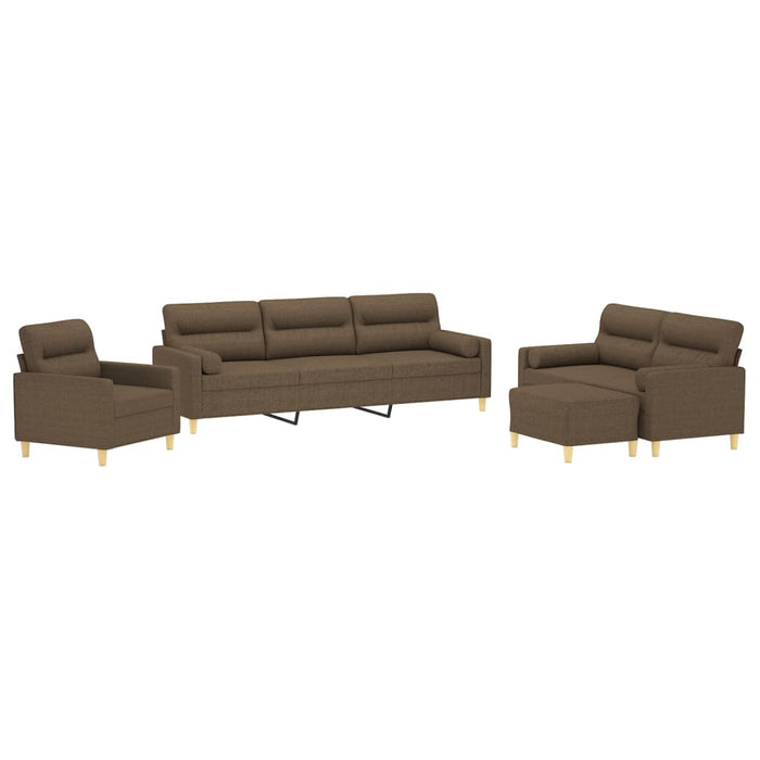 Set canapea perne/perne decorative, 4 piese, maro, textil WALTI