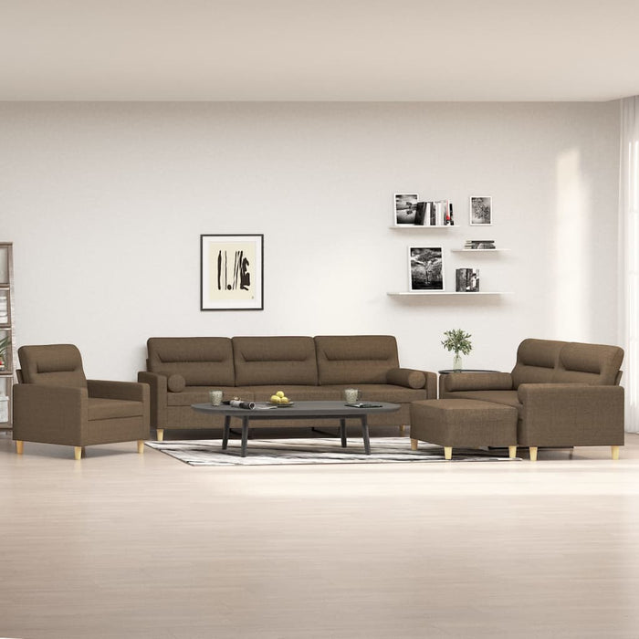 Set canapea perne/perne decorative, 4 piese, maro, textil WALTI