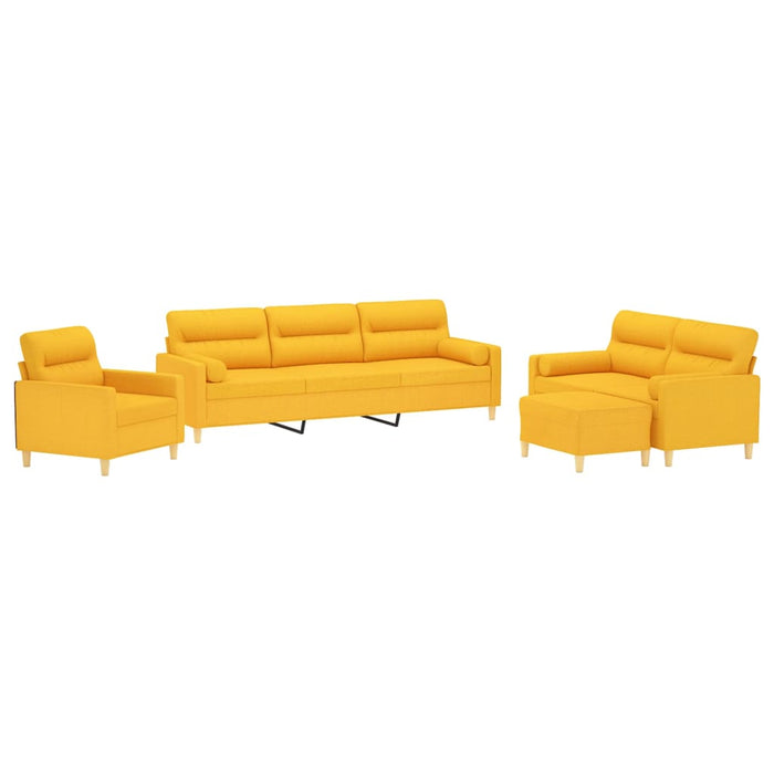 Set canapea perne/perne decorative, 4 piese, galben, textil WALTI