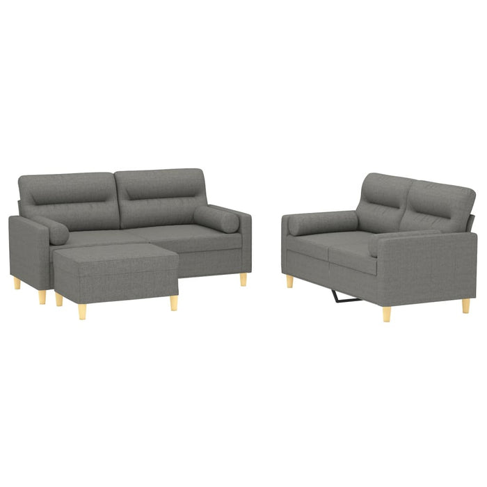 Set canapea perne/perne decorative, 3 piese, gri închis, textil WALTI