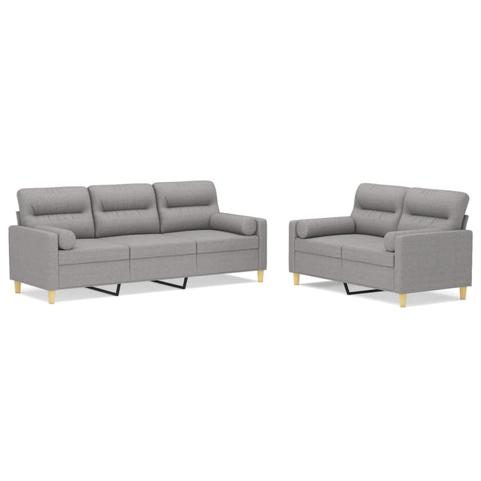 Set canapea perne/perne decorative, 2 piese, gri deschis textil WALTI