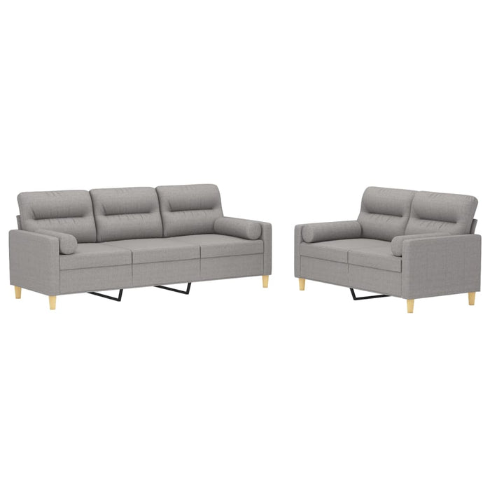Set canapea perne/perne decorative, 2 piese, gri deschis textil WALTI