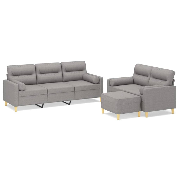 Set canapea perne/perne decorative, 3 piese, gri deschis textil WALTI