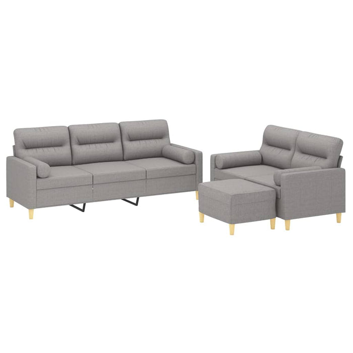Set canapea perne/perne decorative, 3 piese, gri deschis textil WALTI