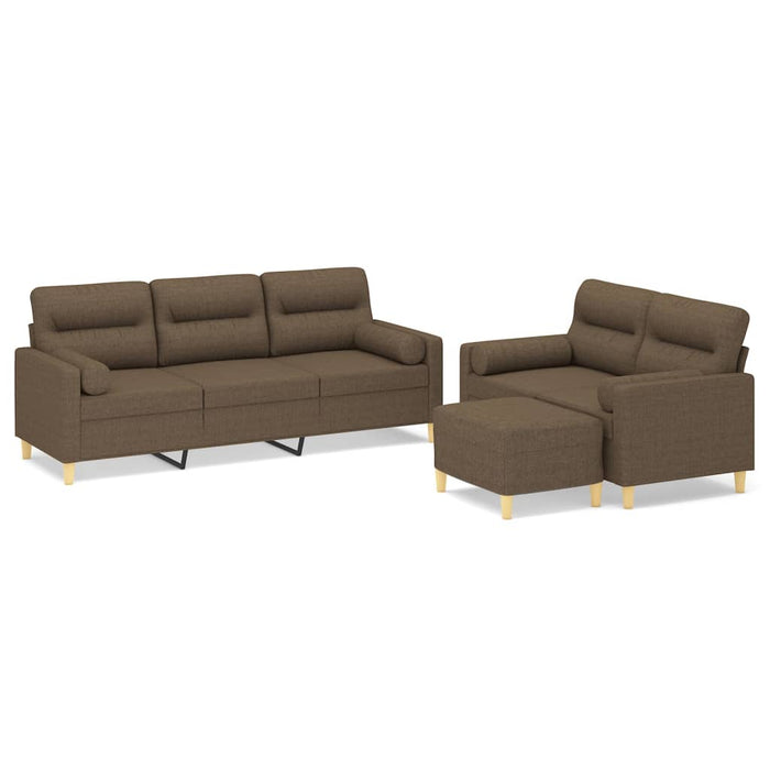 Set canapea perne/perne decorative, 3 piese, maro, textil WALTI