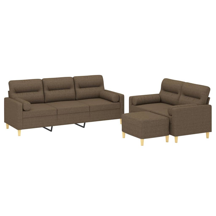Set canapea perne/perne decorative, 3 piese, maro, textil WALTI