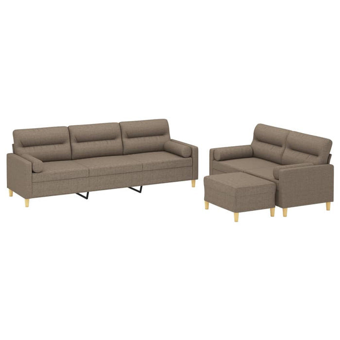 Set canapea perne/perne decorative, 3 piese, gri taupe, textil WALTI