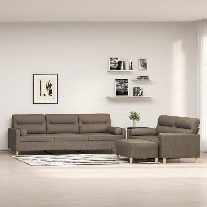 Set canapea perne/perne decorative, 3 piese, gri taupe, textil WALTI