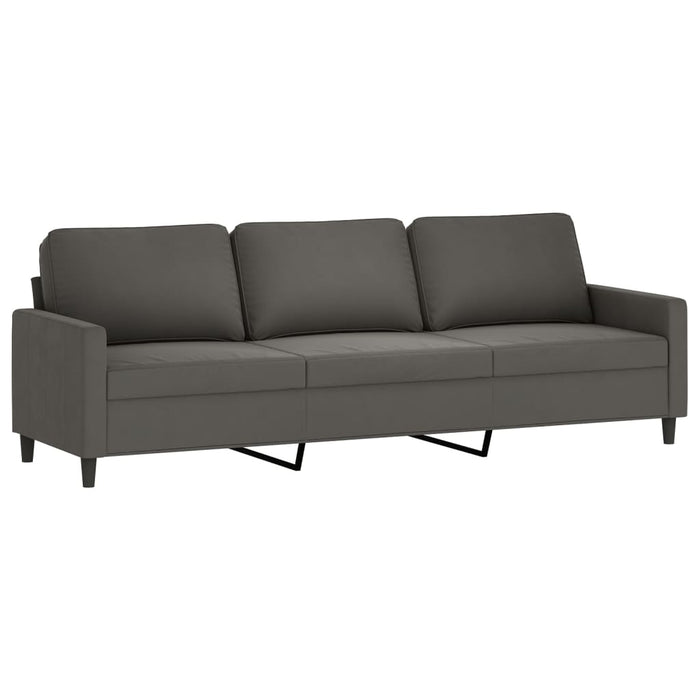 Set de canapele cu perne, 4 piese, gri închis, catifea WALTI