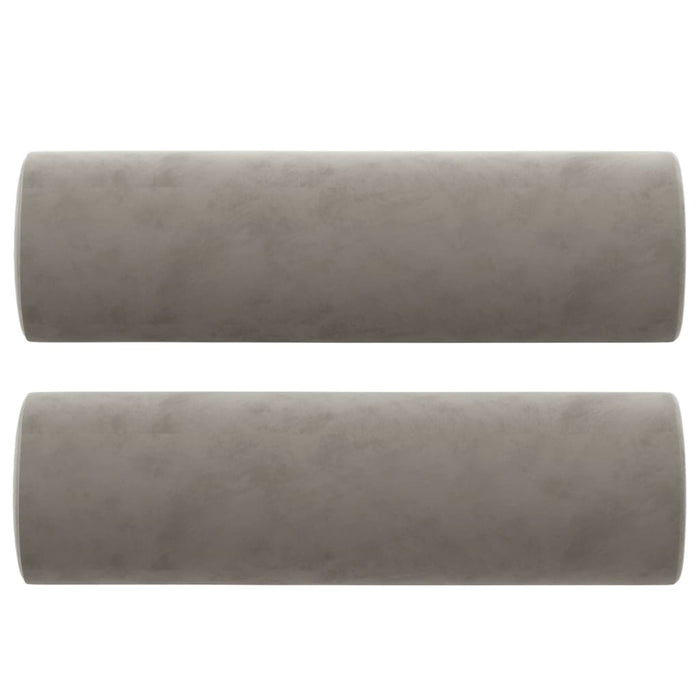 Set canapea perne/perne decorative 3 piese gri deschis catifea WALTI