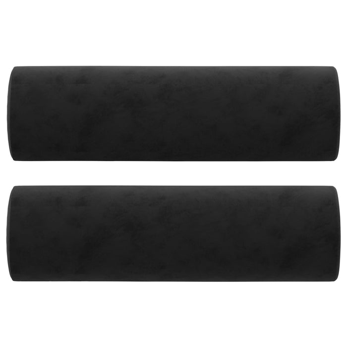 Set canapea, perne/perne decorative, 3 piese, negru, catifea WALTI