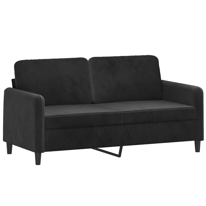 Set canapea, perne/perne decorative, 4 piese, negru, catifea WALTI