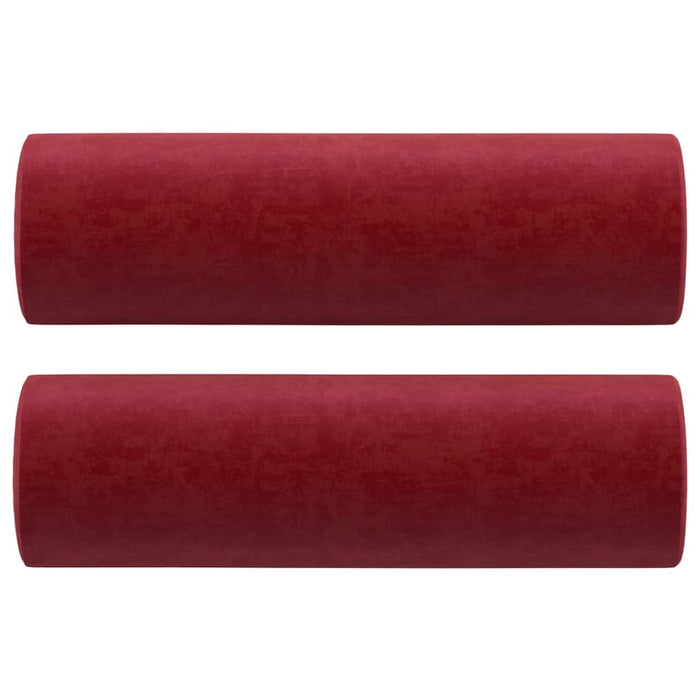 Set canapea, perne/perne decorative, 3 piese, roșu vin, catifea WALTI