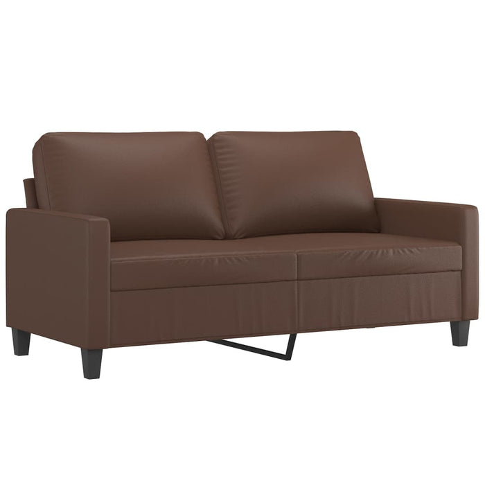 Set de canapele cu perne, 3 piese, maro, piele ecologică WALTI
