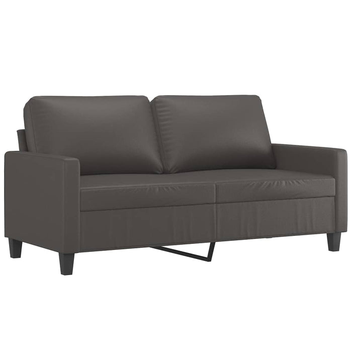 Set de canapele cu perne, 3 piese, gri, piele ecologică WALTI