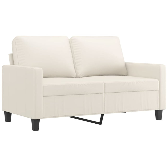 Set de canapele cu perne, 3 piese, crem, piele ecologică WALTI