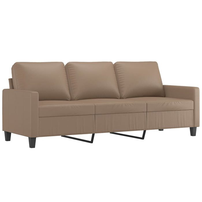 Set de canapele cu perne, 3 piese, cappuccino, piele ecologică WALTI