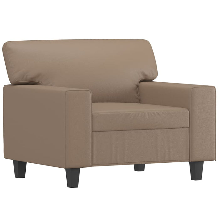 Set de canapele cu perne, 4 piese, cappuccino, piele ecologică WALTI