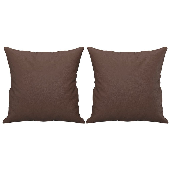 Set de canapele cu perne, 2 piese, maro, piele ecologică WALTI