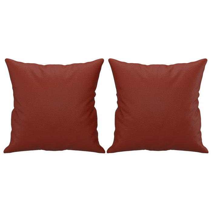 Set de canapele cu perne, 3 piese, roșu vin, piele ecologică WALTI