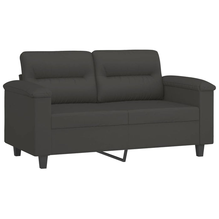 Set de canapele cu perne, 3 piese, gri închis, microfibră WALTI
