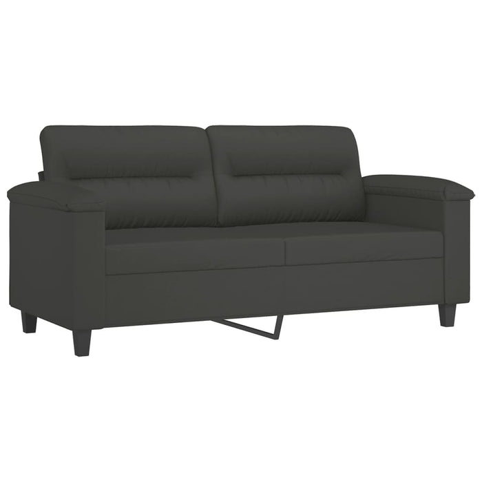 Set de canapele cu perne, 3 piese, gri închis, microfibră WALTI