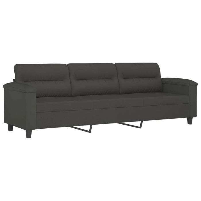 Set de canapele cu perne, 3 piese, gri închis, microfibră WALTI