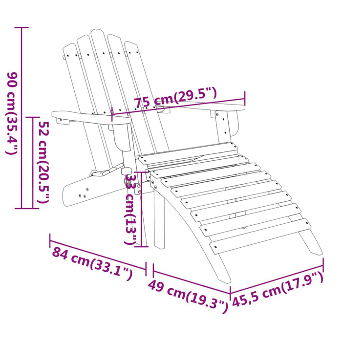 Set mobilier de grădină Adirondack, 3 piese, lemn masiv acacia - WALTI WALTI