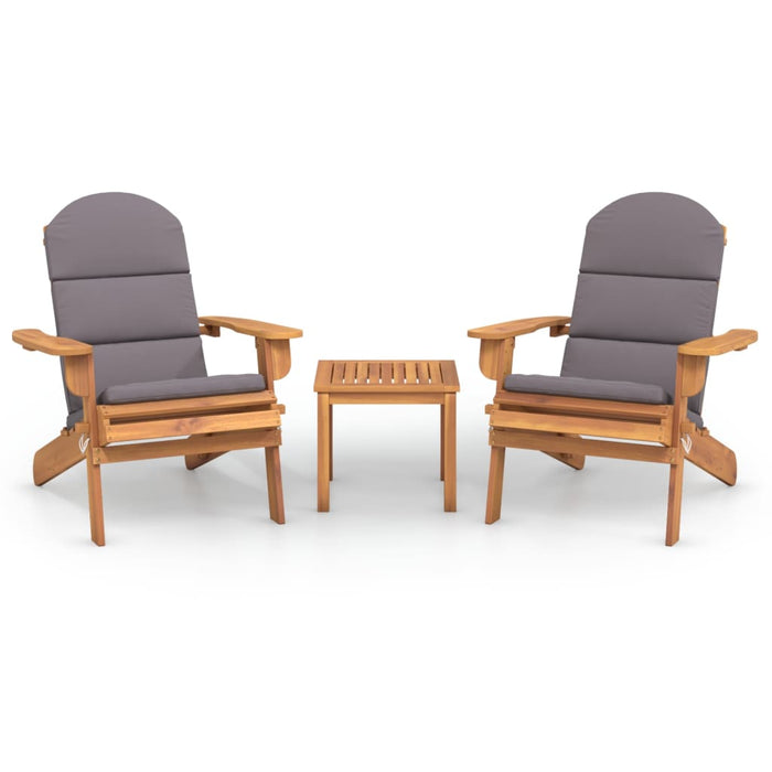 Set mobilier de grădină Adirondack, 3 piese, lemn masiv acacia - WALTI WALTI