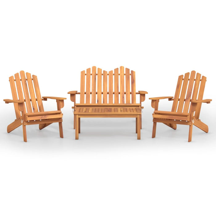 Set mobilier de grădină Adirondack, 4 piese, lemn masiv acacia WALTI