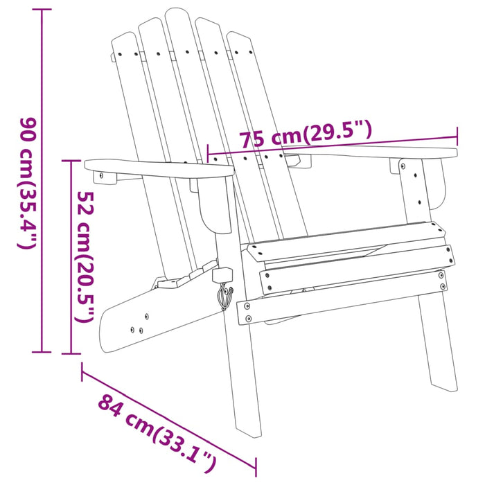 Set mobilier de grădină Adirondack, 4 piese, lemn masiv acacia WALTI