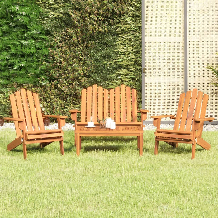 Set mobilier de grădină Adirondack, 4 piese, lemn masiv acacia WALTI