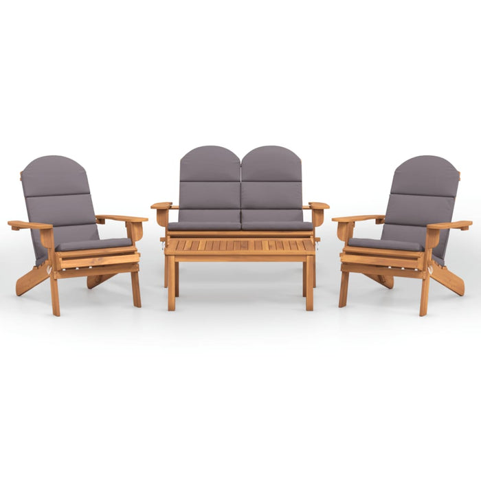 Set mobilier de grădină Adirondack, 4 piese, lemn masiv acacia WALTI