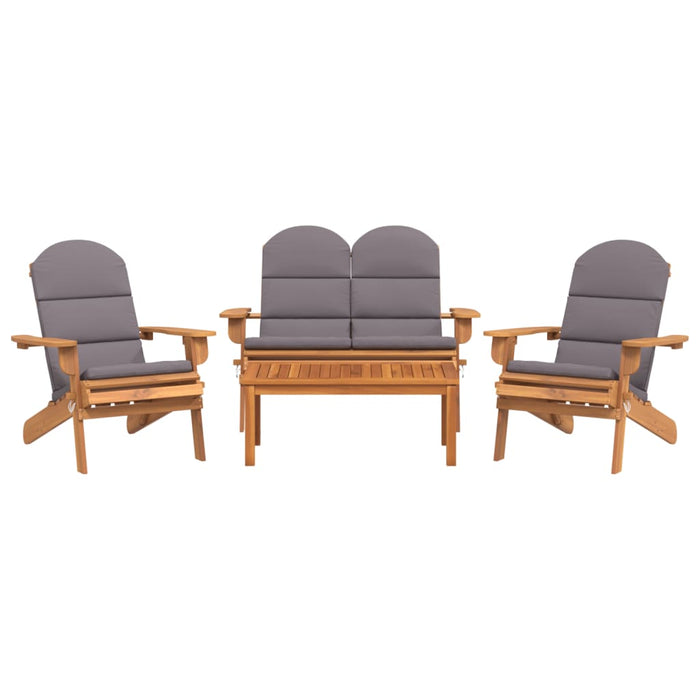 Set mobilier de grădină Adirondack, 4 piese, lemn masiv acacia WALTI