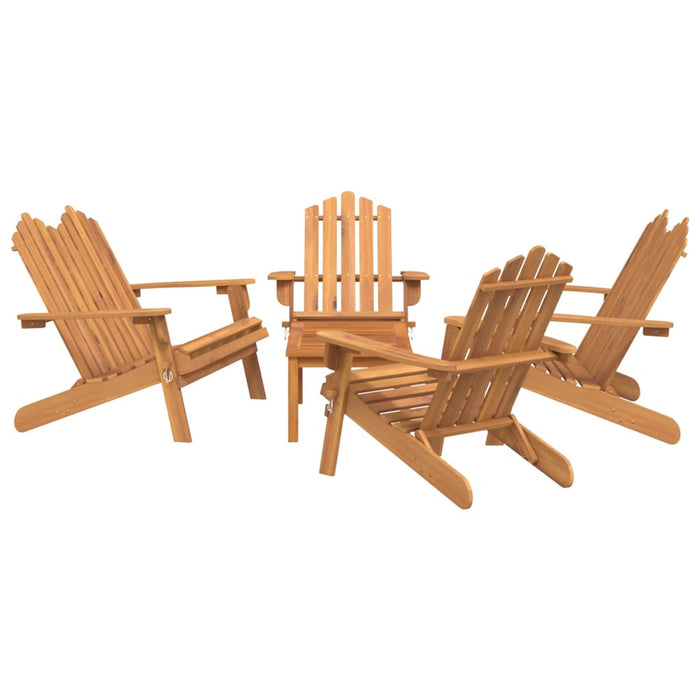Set mobilier de grădină Adirondack, 5 piese, lemn masiv acacia WALTI