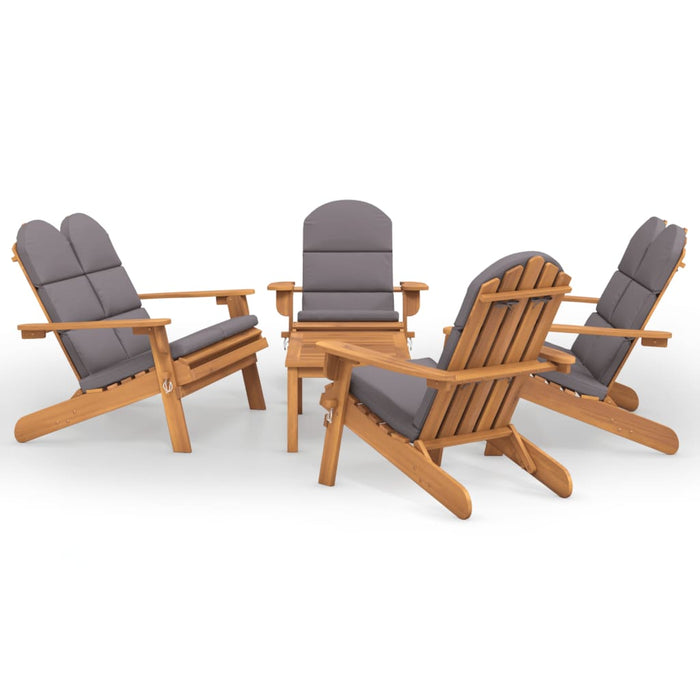 Set mobilier de grădină Adirondack, 5 piese, lemn masiv acacia - WALTI WALTI
